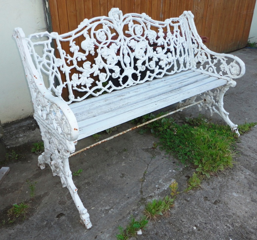 Antique Victorian Rustic Pattern Cast Iron Garden Seat / Bench UK